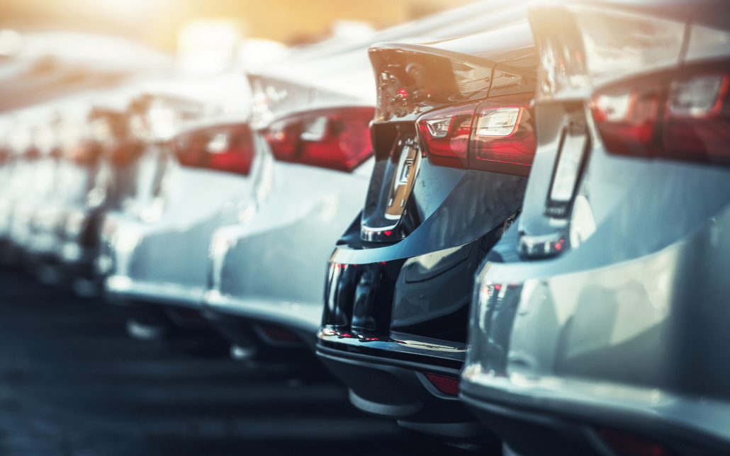Car Dealership New Vehicles Parking Lot